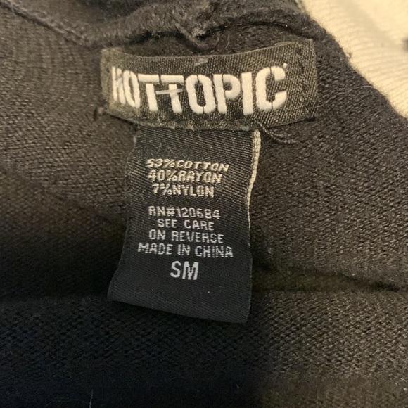 Hot topic celestial black white stars moon hooded open cardigan small cotton mix - Picture 7 of 11